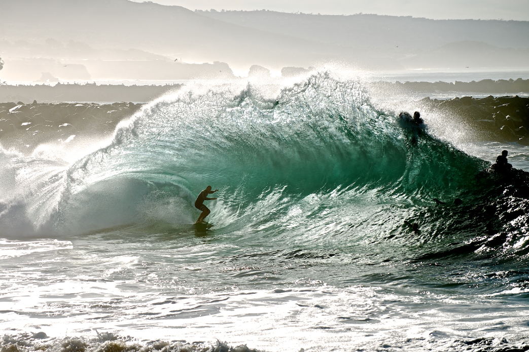 If you time it right, oh how pretty a backwash barrel can be. Ryan Hurley in the right spot at the right time. Photo: Benjamin Ginsberg / Driftwood Photography Studios