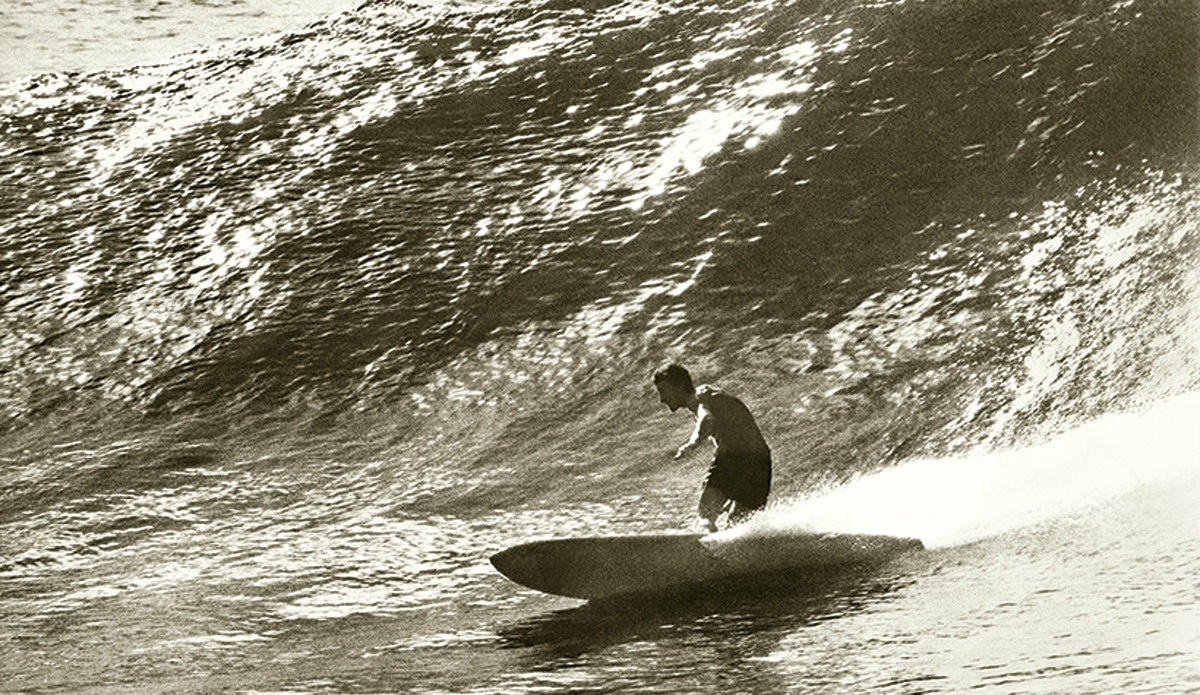 Nat, bottom turn, Honolua 1967
I got lucky and was the only stills photographer at Honolua Bay in December 1967 when the Australians (and an expatriate American mat-rider named George Greenough) announced to the world that things were happening Down Under.
 Photo: <a href=\"http://www.johnwitzig.com.au/\">John Witzig</a>