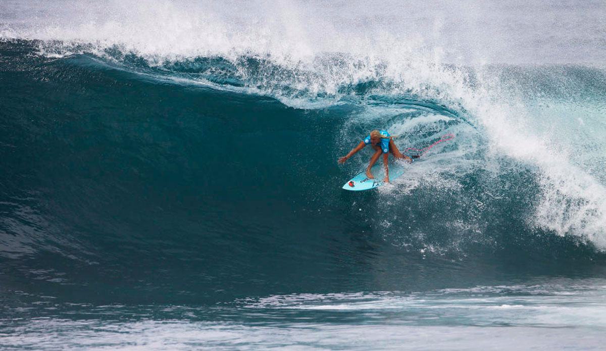 Tatiana Weston-Webb during the Women\'s Pipe Invitational. Photo: <a href=\"http://www.worldsurfleague.com/\">WSL</a>/<a href=\"https://www.instagram.com/kirstinscholtz/\">Scholtz</a>