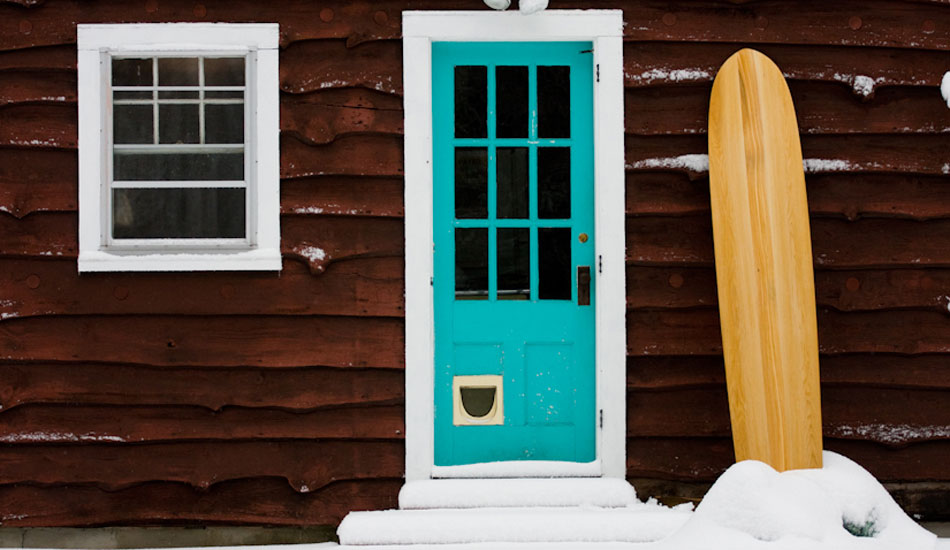 Dean Petty\'s hand shaped Alaia at his mom\'s house in Maine.  Photo: Zak Bush