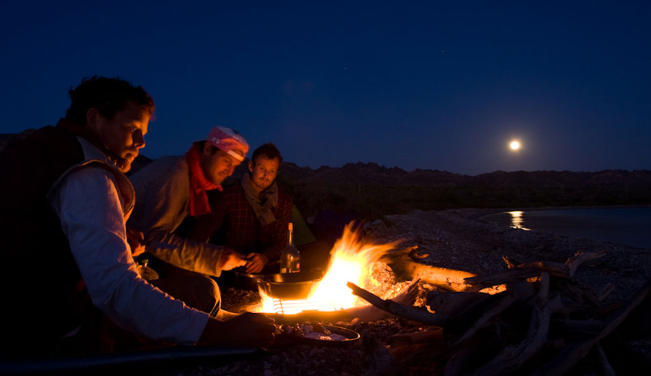 This is during a camping/sailing trip that Dean Petty, his brother Mac and friend Will Noel did in Baja. Most nights we cooked over a fire and slept under the stars. Photo: Zak Bush