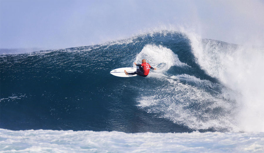 Kelly Slater at the 2017 Drug Aware Margaret River Pro at the Main Break, Western Australia. Image: WSL/Matt Dunbar