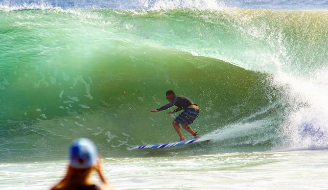 Troy Hamner with a foam hammer.