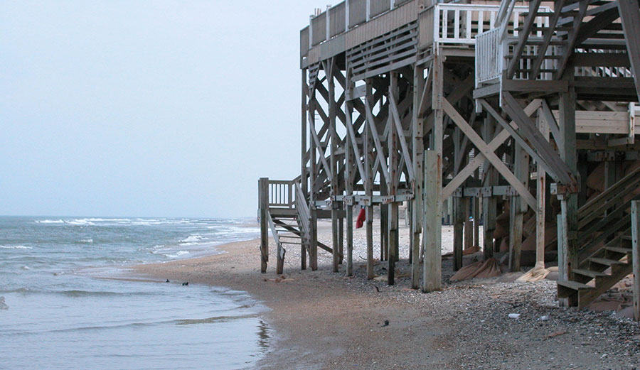 Beach erosion in Nags Head, North Carolina, photographed May 15, 2005.