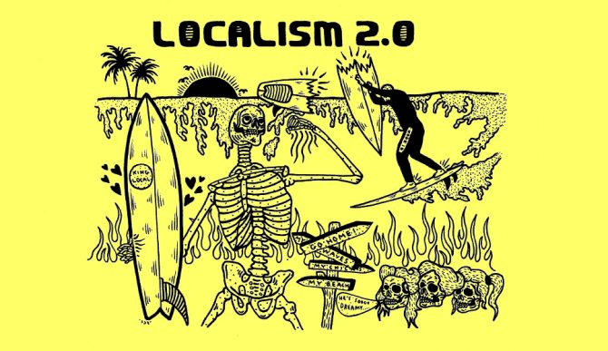 Localism in Surfing Cartoon