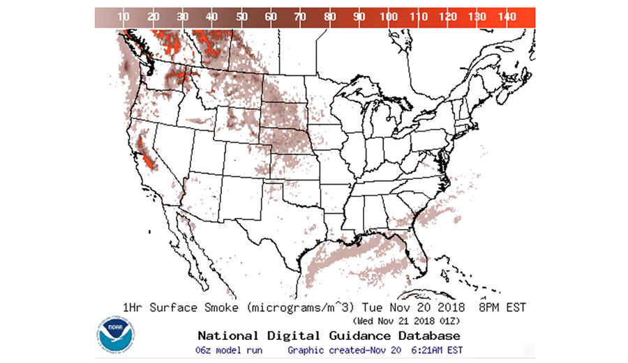 Wildfire smoke California