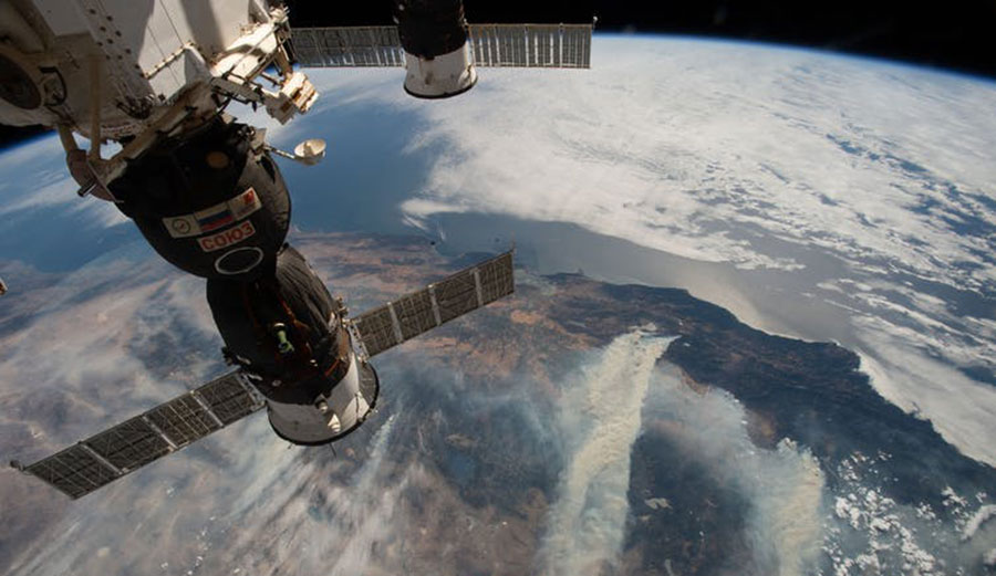 California wildfires from space