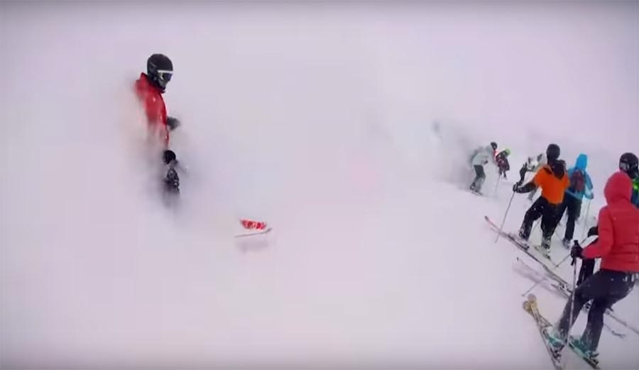 Watch as an Avalanche Pummels a Group of Skiers at a Resort | The Inertia