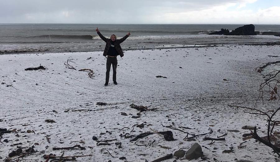 Joe Rickabaugh enjoying the snow in Leo Carrillow