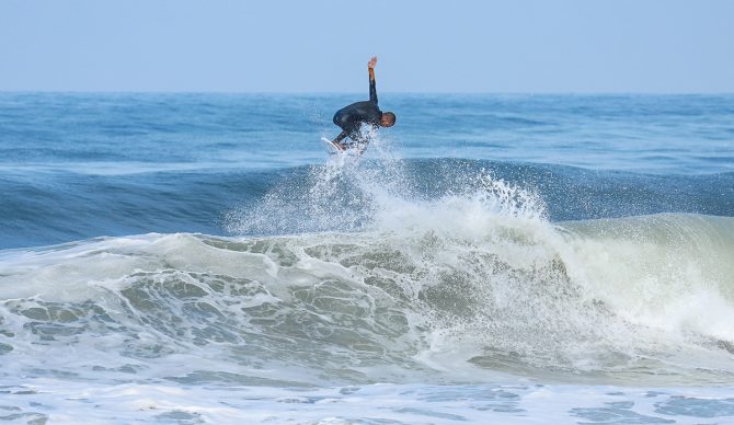 Hunter Jones surfs and does an air at El Porto