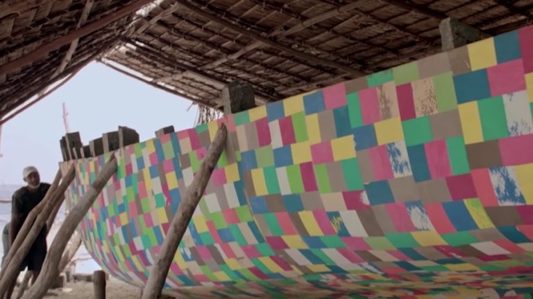 In Kenya, a group of local fisherman constructed a traditional dhow out of repurposed plastic waste. It's a powerful message on plastic pollution. Photo: Screenshot/Youtube