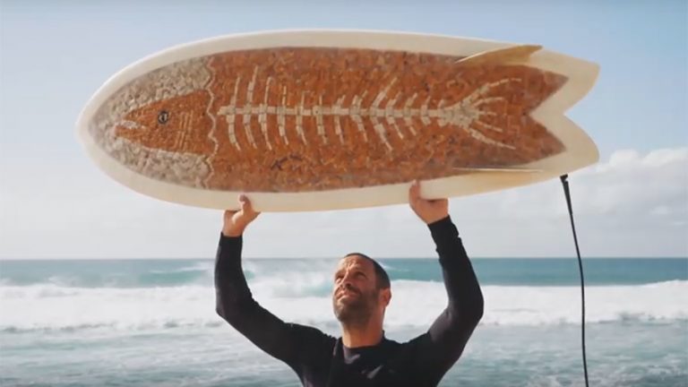 Jack Johnson Surfs a Board Made of 4,000 Cigarette Butts To Send a Message