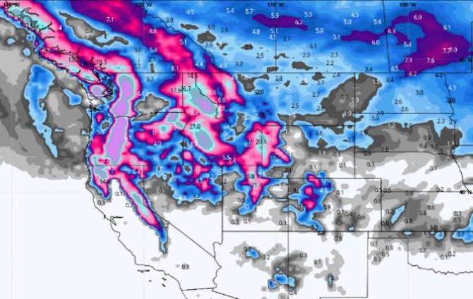 Powder Alert! Multiple Feet Forecasted for Cascades and Rockies (Sierras to Score Too)