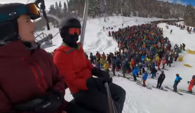 This Is Video of the Insane Lift Lines at Vail, Colorado