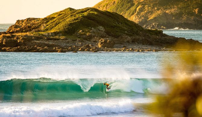 Surfer Gorgeous Mountain Backdrop