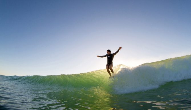 Longboarder Hanging Ten