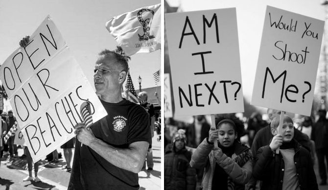 black lives matter, covid-19 beach protests