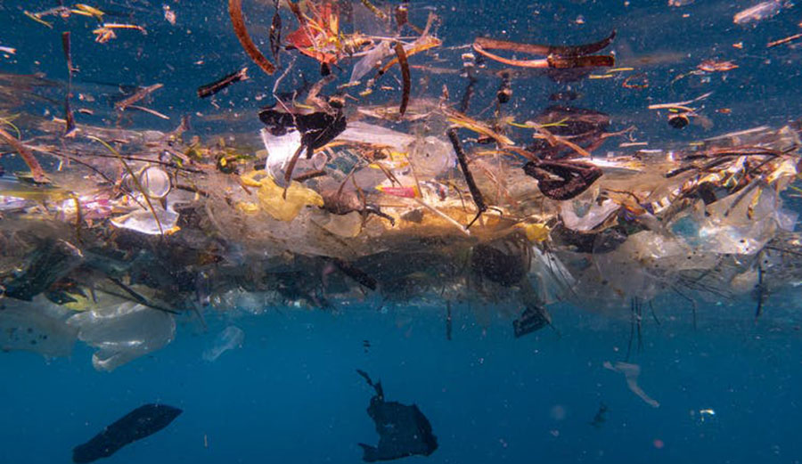 Plastic in ocean