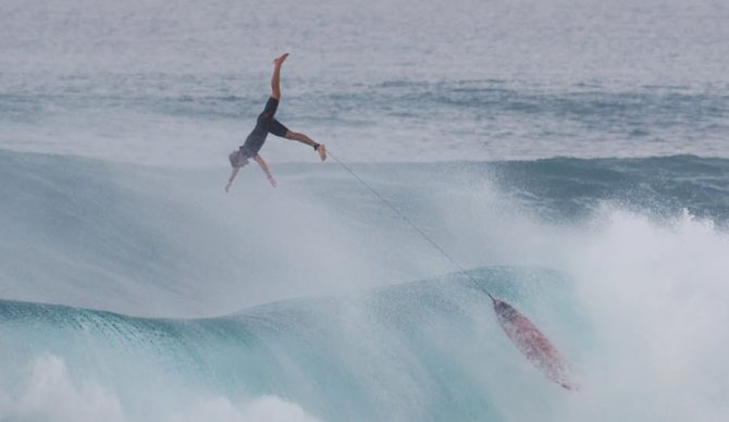 Nathan Florence airing out of a wave