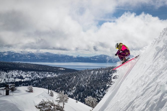 Amie Engerbretson skiing at squaw