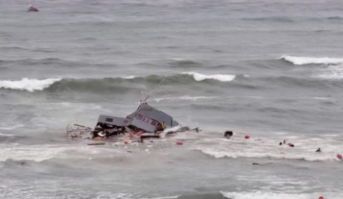 Boat Debris in surf