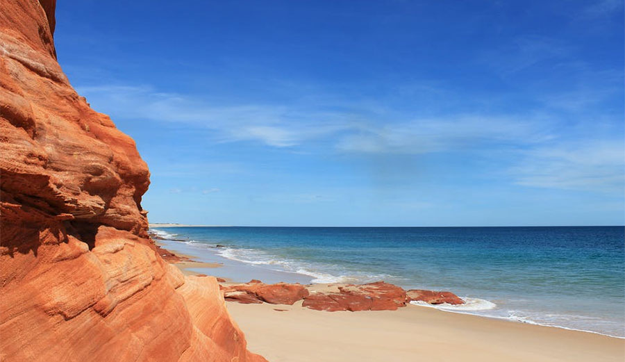 Sandy beaches, including those around South Australia and Western Australia