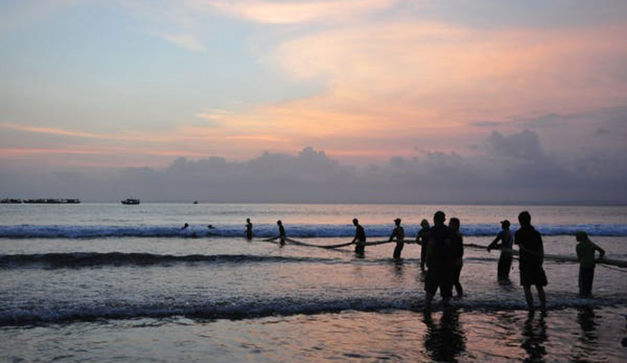 Artisanal fishing on Pangandaran Beach, Indonesia