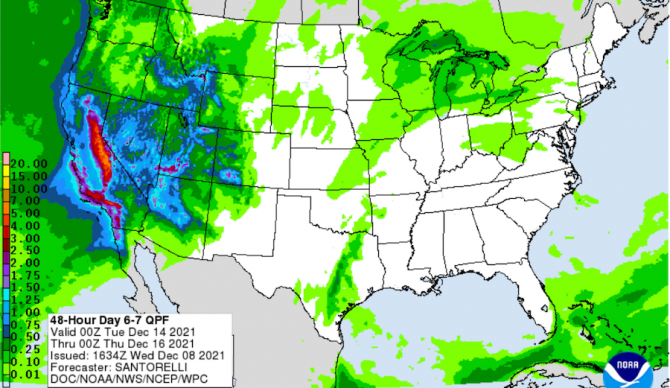 snow forecasted for the american west