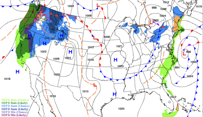 Forecast for 48 hours out as of 12.20 Photo: NOAA