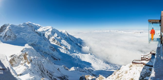 Panorama view of Mont Blanc. 