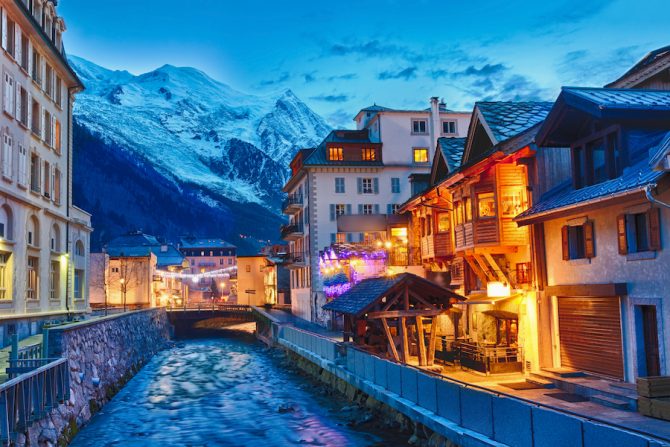 Famous Village Chamonix, Haute Savoie, Rhone Alps, France