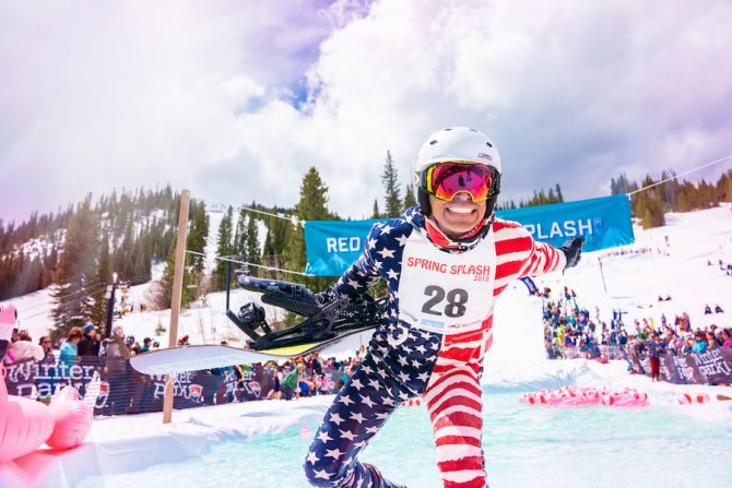 pond skim america snowboard