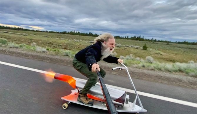 You've Got to See This Guy's Rocket-Propelled Skateboard