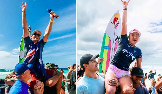 Jack Robinson and Carissa Moore Win Billabong Pro Pipeline