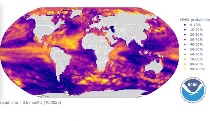 NOAA’s marine heat wave forecast