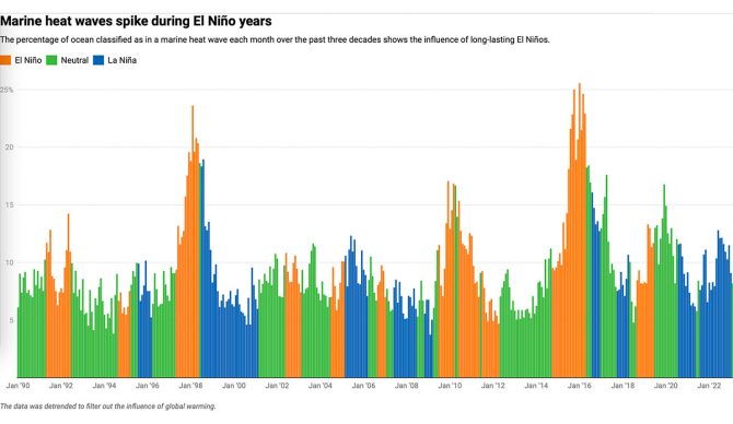 sea temps in El Niño years