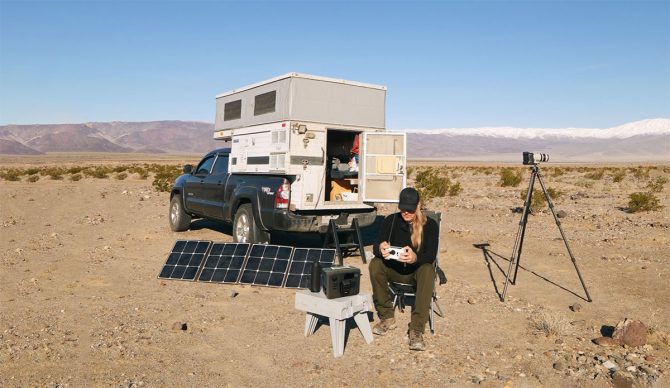 Bluetti power station in the desert