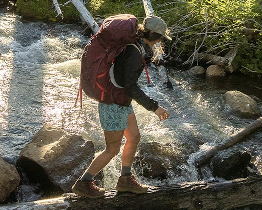 hiking with Osprey backpack