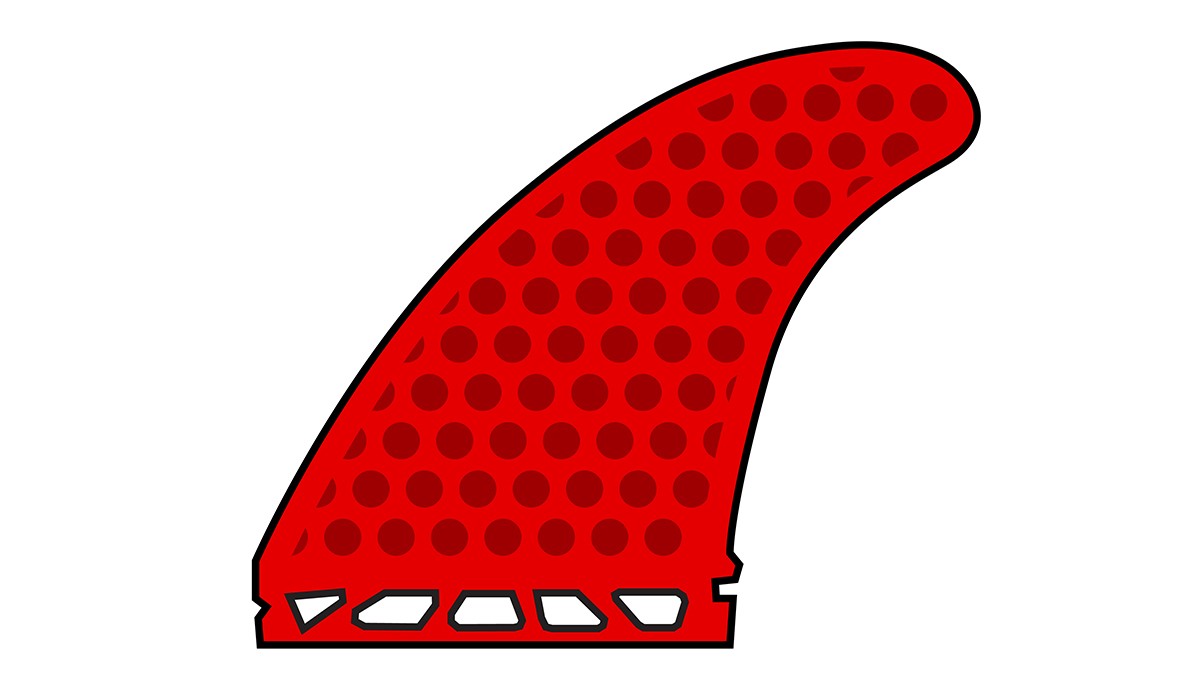 A dimpled fin template.