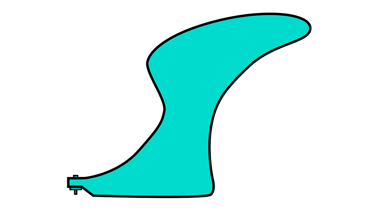 A football fin template.