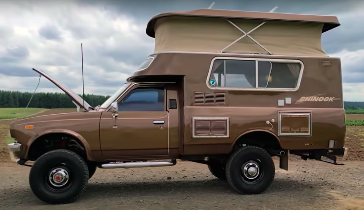 Check Out This Toyota 4x4 With a Cherry Chinook Pop-Up Camper