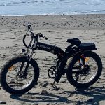 Engwe x24 fat tire electric bike on the beach