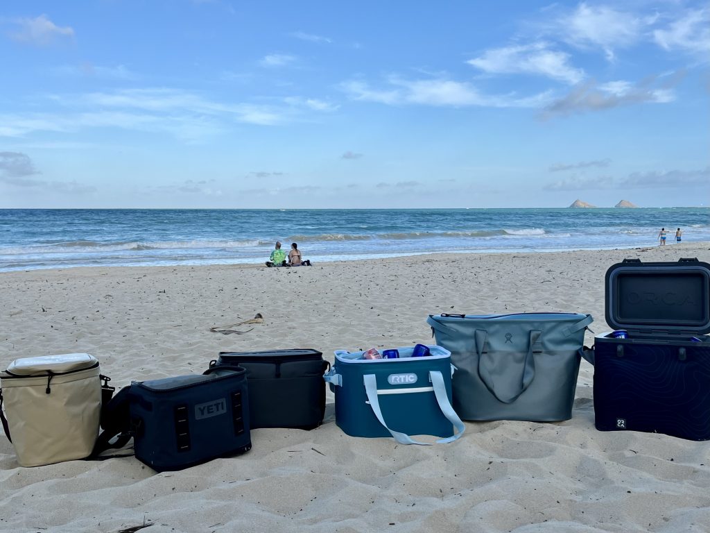 soft coolers on the beach