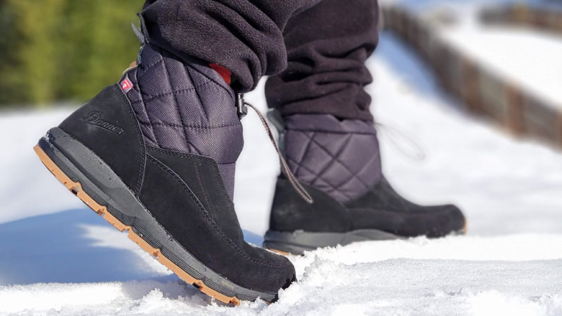 testing out the Danner cloud cap for our review of the best winter boots