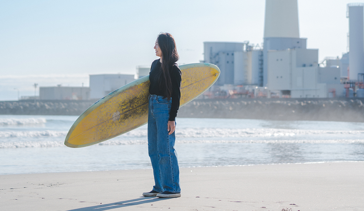 Yuko Takahashi on Iwasawa Beach in Fukushima, Japan. Photo: YT