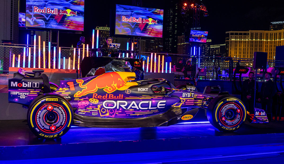 The Red Bull Energy Station 2023 at Formula 1 Heineken Silver Las Vegas Grand Prix in Las Vegas, Nevada. Photo: Red Bull Content Pool