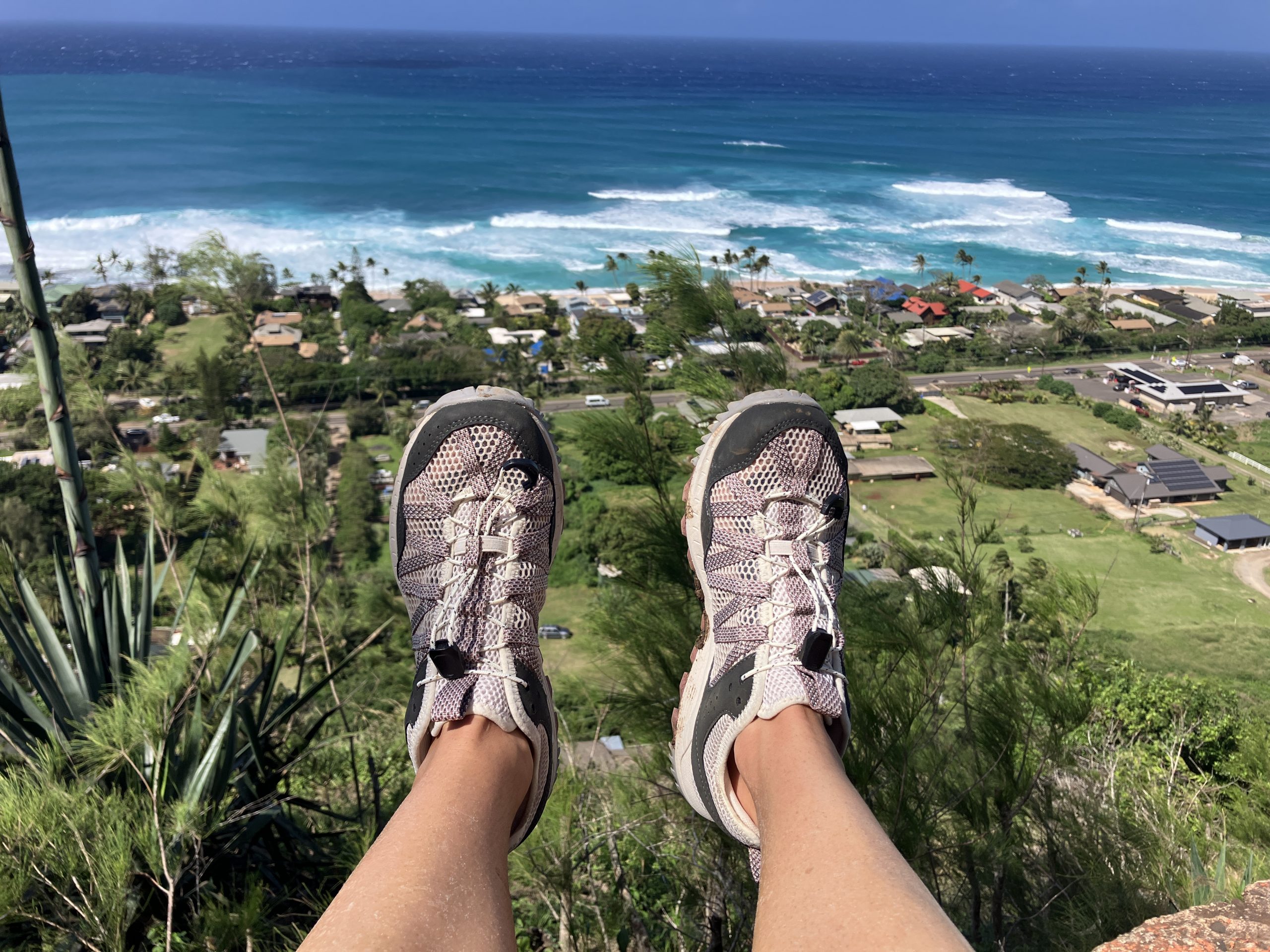 watershoes in front of the ocean