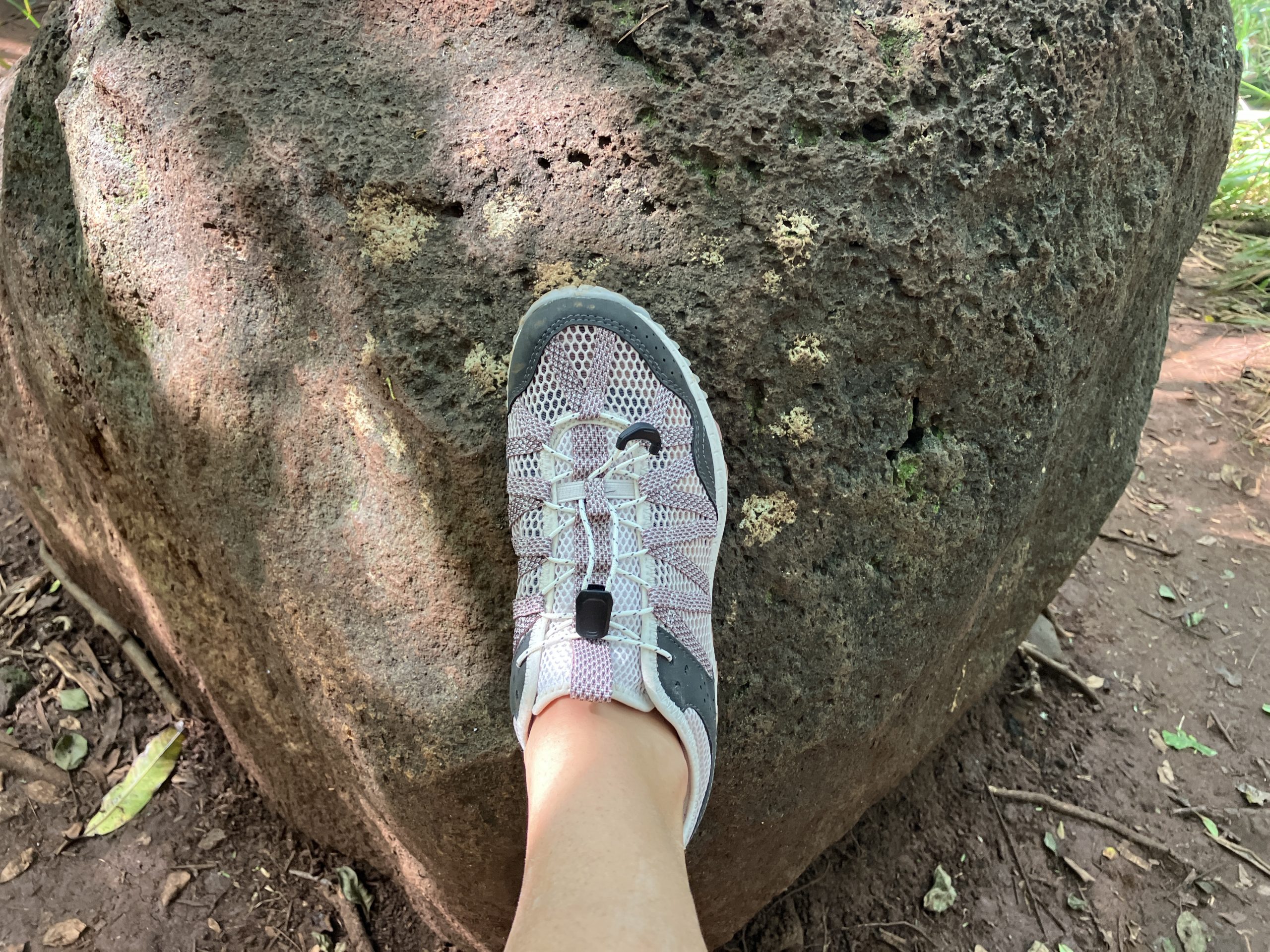 watershoes against a rock