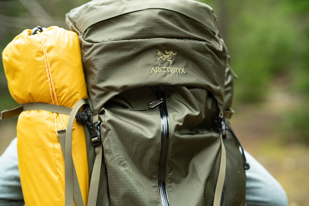 The Bora 65 backpack by arc'teryx out in the wild