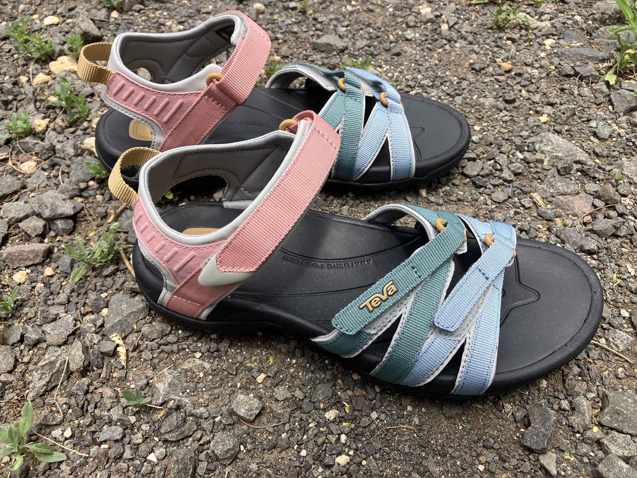 a close up of teva hiking sandals